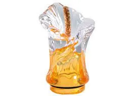 Fiamma votiva in cristallo arancione