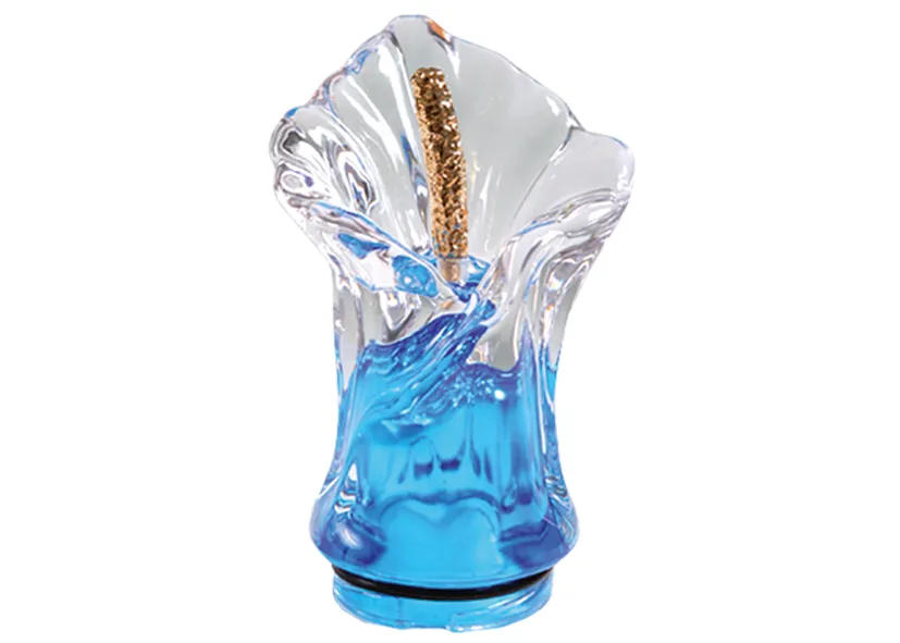 Fiamma votiva in cristallo celeste