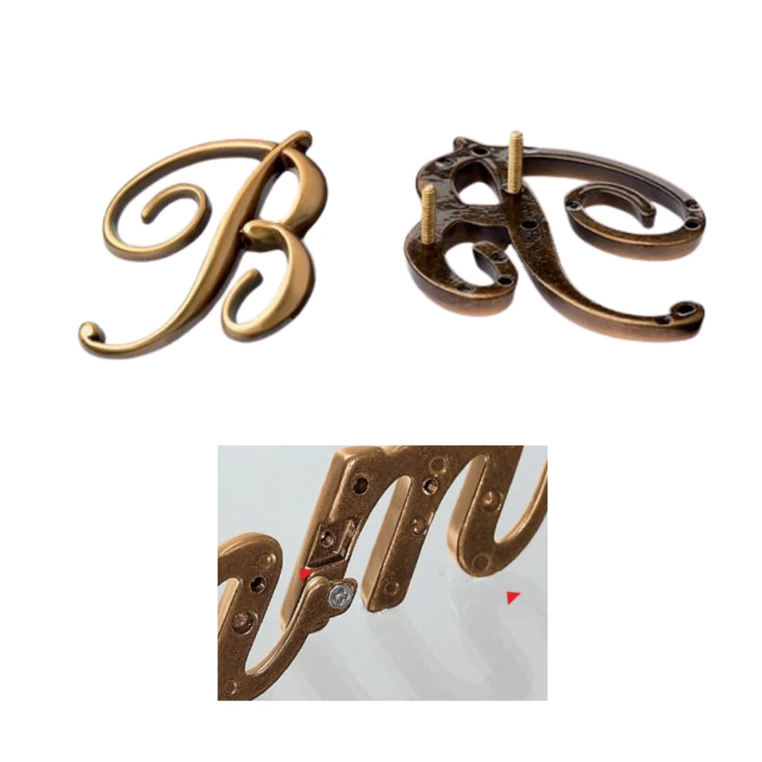 Lettere in bronzo per lapidi corsivo 2