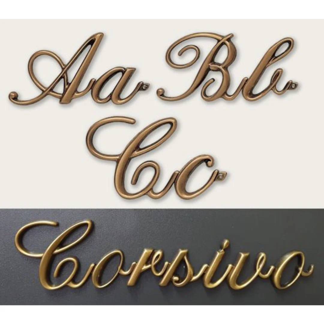 Lettere in bronzo per lapidi corsivo 3