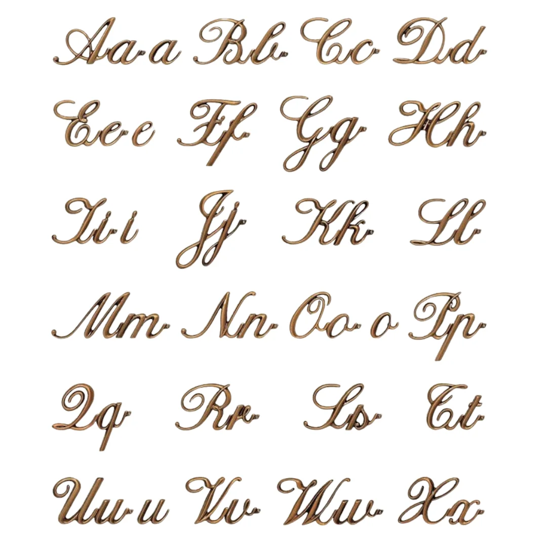 Lettere in bronzo per lapidi corsivo