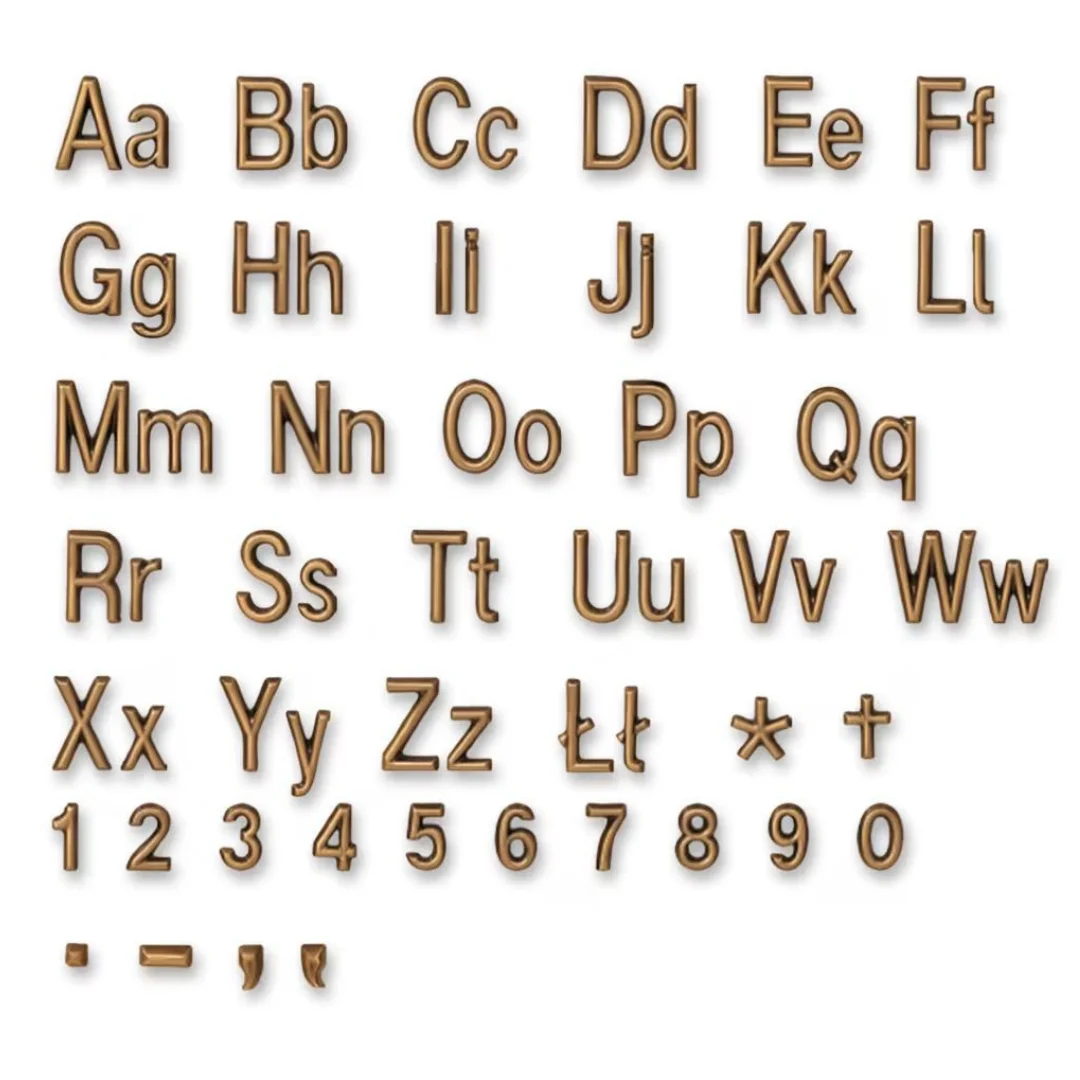 Lettere in bronzo per lapidi duplo